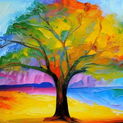 Tree of colors painting