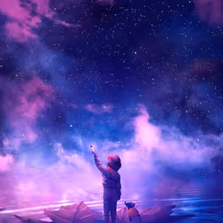 Little boy and dog