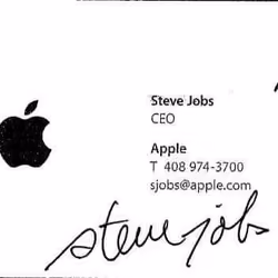 Steve Jobs' Namecard with Signature 