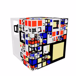 3DMondrian Cube #98
