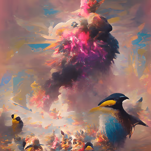 Fluffy Colorful Birdy Cloud