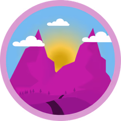 "Sunny Mountains" - Porthole Landscape