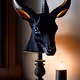 Dark Goat Skull Horns Lamp