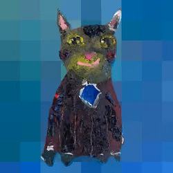 Black Cat in a Blue Room