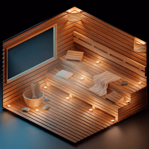 Sauna at night
