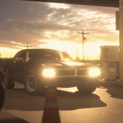 Camaro in Desert garage