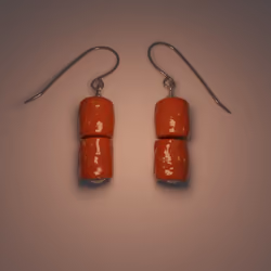 Coral bead earrings #04