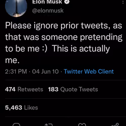 Elon First Tweet