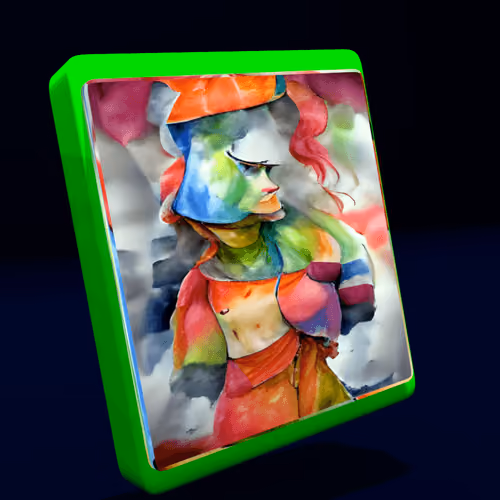 Kglitch colourful woman 3D
