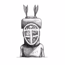 Carrot head Moai [inner universe] [ink] · DRB2811
