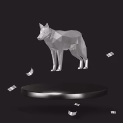 Silver Polygonal Wolf
