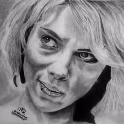 Scarlett Johansson Pencil Drawing