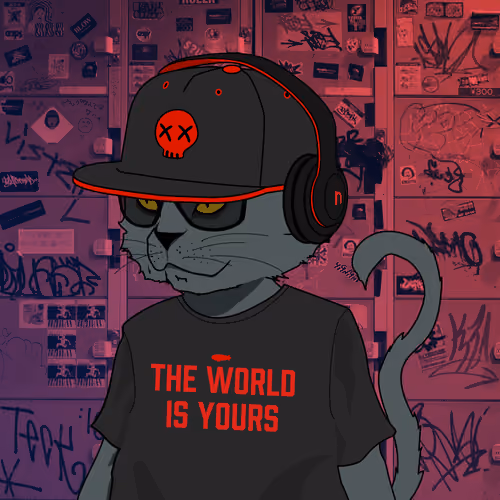 #37 THE WORLD IS YOURS nasty looking cat