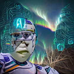 I Am the Artificial Intelligence under Aurora Borealis