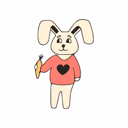 Funny rabbit with a carrot