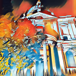 Cathedral on fire 