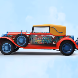 vintage car doodle 002