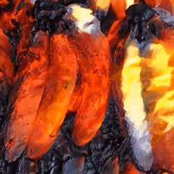 Bananas on fire