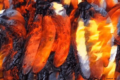 Bananas on fire