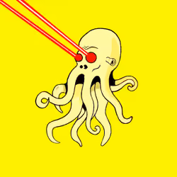 untamed octopus #69 - dangerously yellow
