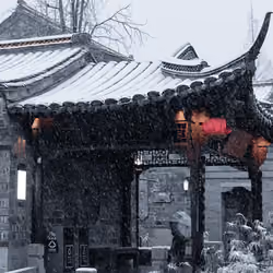 Ancient Building With Snow