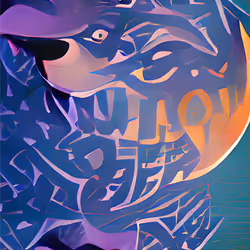 Wolf and Moon In One Image