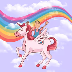 angry kid with unicorn