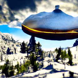Flying Saucer over the Mountain