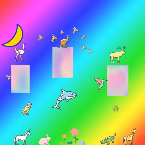01. Happy animals in rainbow