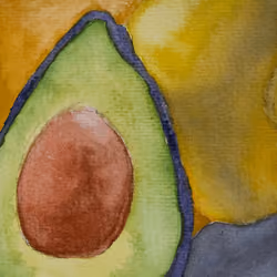 Avocado and Lemon Still Life