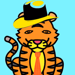 Cute Tiger with Hat and Tie #294