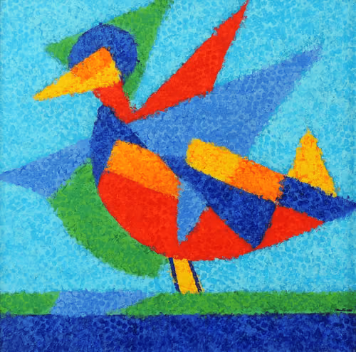 Cláudio Tozzi, Pássaro. 40X40 cm