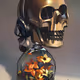 skull flower in the glass