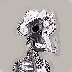 black and white anatomy ape #79