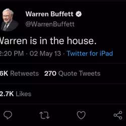 Warren Buffet First Tweet