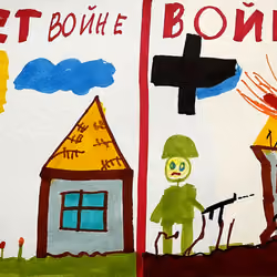 Child art "War is bad" from Kiev