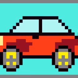8bits Red Sport Car #5