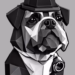 PolyMetrix #15 Stylish dog in a suit