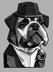 PolyMetrix #15 Stylish dog in a suit