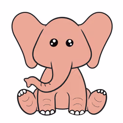 nude pink baby elephant 