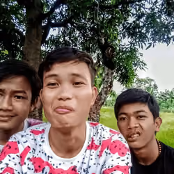 With friend