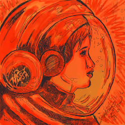 Space Girl Burning Red