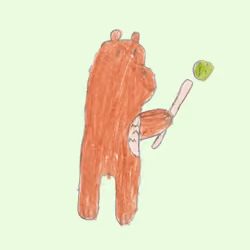 Grizzly bear Playing  baseball