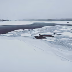 Neva river under ice