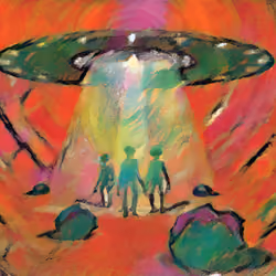 Three aliens have landed on the red planet.