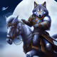 Warrior Wolf at Night