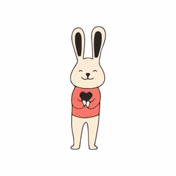 Funny rabbit with valentine heart