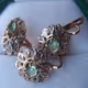 Gold earrings and ring with emeralds 583 assay