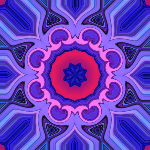 Simple Blue Red Mandala 3