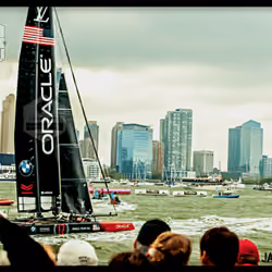 America's Cup USA LVMH / Oracle sponsored race ship in NYC.